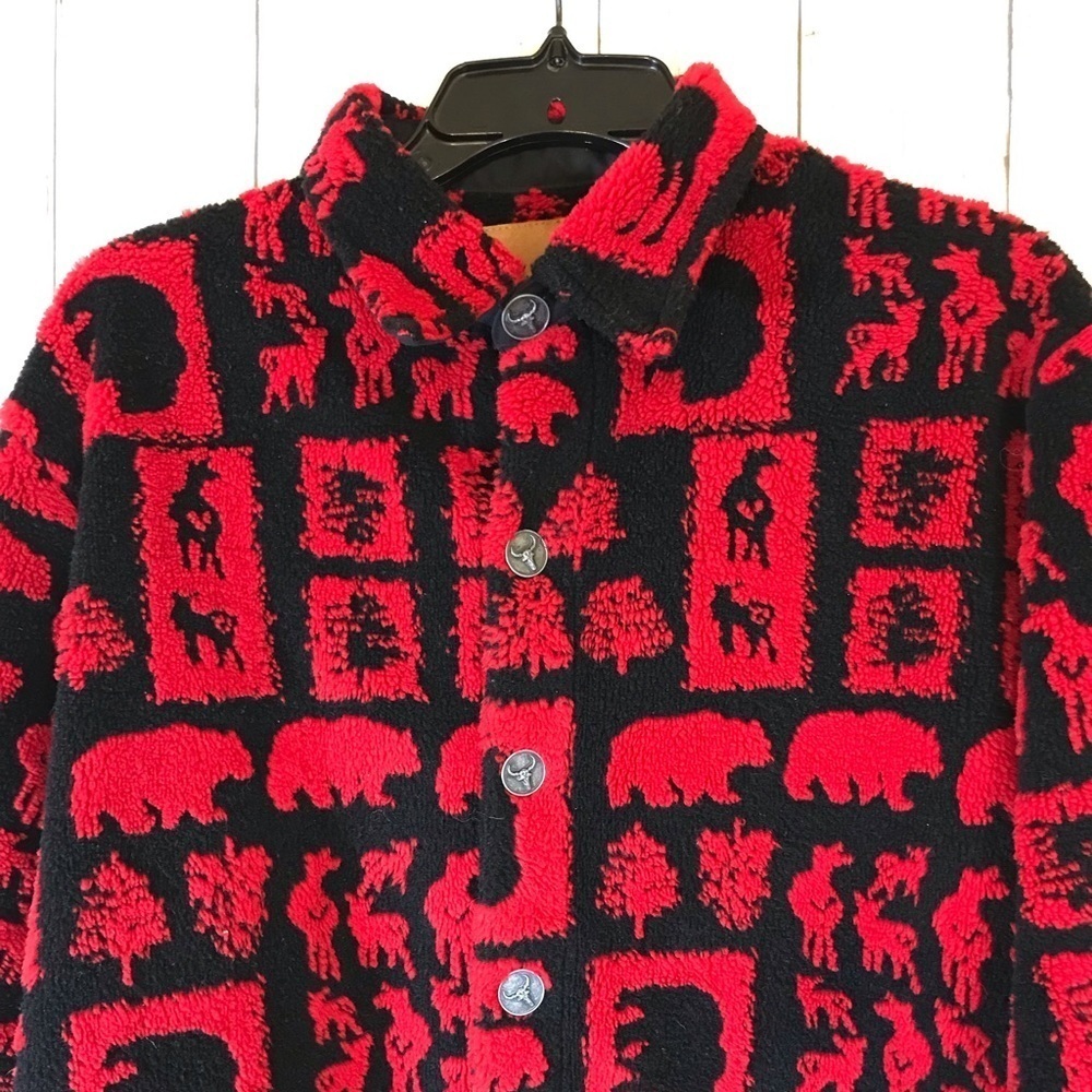 Women’s Barn Fly Ranch Collection Red & BlackPattern Button Up Jacket - Picture 2 of 15